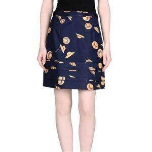 NWT Tory Burch Rianna RARE straw hat tiered navy mini skirt summer size 0